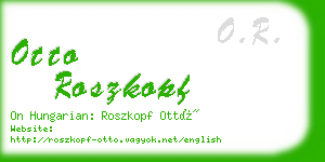 otto roszkopf business card